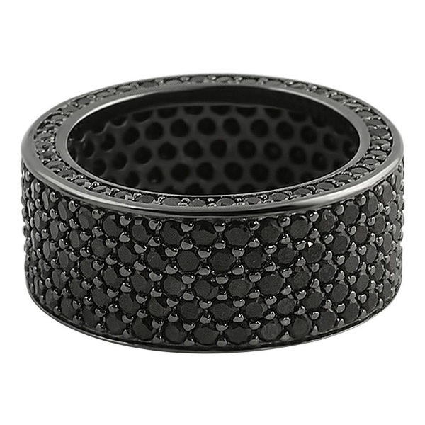 360 Eternity CZ Lab Made Ring Black on Black