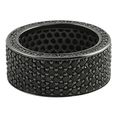 360 Eternity CZ Lab Made Ring Black on Black