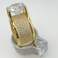 .925 Silver 20ct Solitaire Eternity Band Rhodium CZ Ring