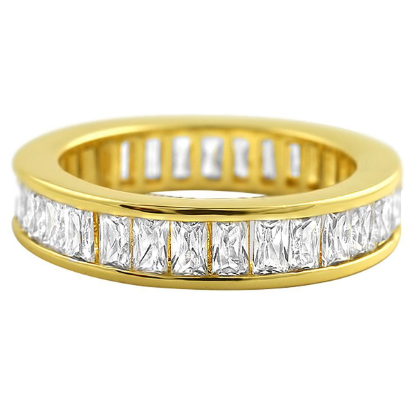 Baguette Eternity CZ Ring Gold