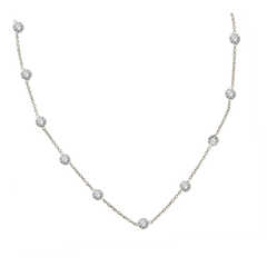 ZIRCONITE 10-STATION CUBIC ZIRCONIA STERLING SILVER NECKLACE