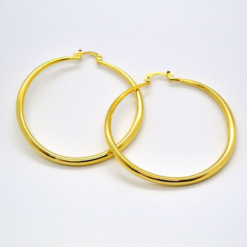 (1-2860-h9) Gold overlay Hoop Earrings, 60mm.