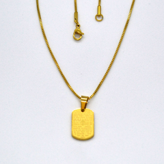 (4-2013-h9-2) Gold Plated Stainless Steel Padre Nuestro (Our Father) Pendant, 1".