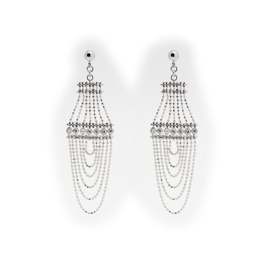 Silk Oval Chandelier earrings