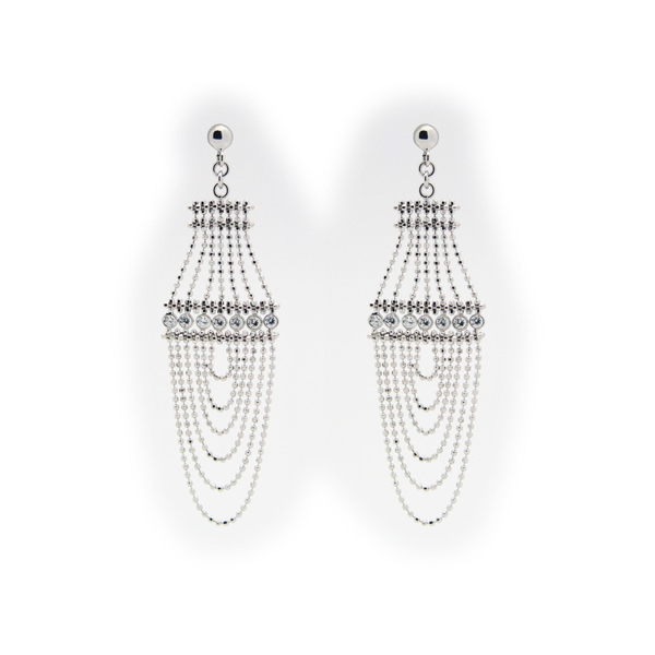 Silk Oval Chandelier earrings