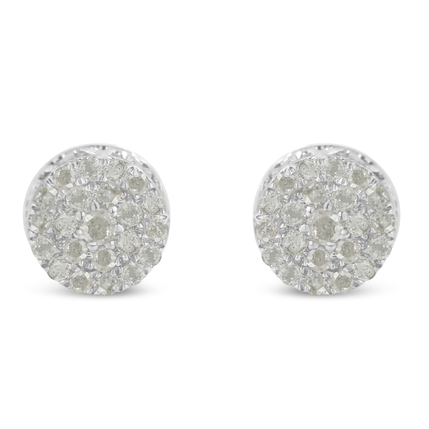 10K White Gold 0.5ct TDW Diamond Cluster Stud Earrings (I-J, I2-I3)
