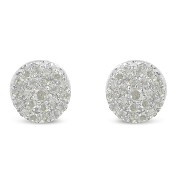 10K White Gold 0.5ct TDW Diamond Cluster Stud Earrings (I-J, I2-I3)