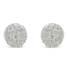 10K White Gold 0.5ct TDW Diamond Cluster Stud Earrings (I-J, I2-I3)