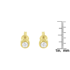 10K Yellow Gold 1/3ct. TDW Diamond Bezel Stud Earrings (H-I,SI2-I1)