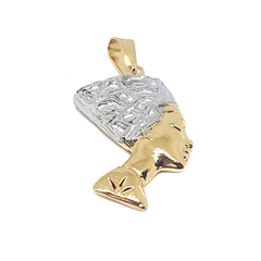 (1-2245-h7-3) Gold Overlay Two Tone Nefertiti Pendant.