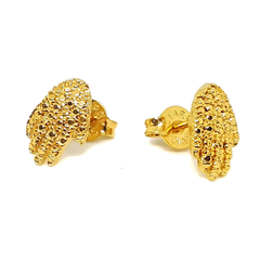 (1-1111-h5) Gold Overlay Healer's Hand Stud Earrings, 10mm.