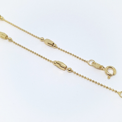 1-0063-h2 Gold filled  Beaded Anklet, 9-3/4"