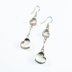 Linked Hearts Sterling Silver Earrings