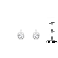 10K White Gold 1/4ct. TDW Diamond Bezel Stud Earrings (H-I,SI2-I1)