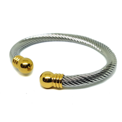 (4-5063-h6) Stainless Steel Cable Wire Balance Bangle.