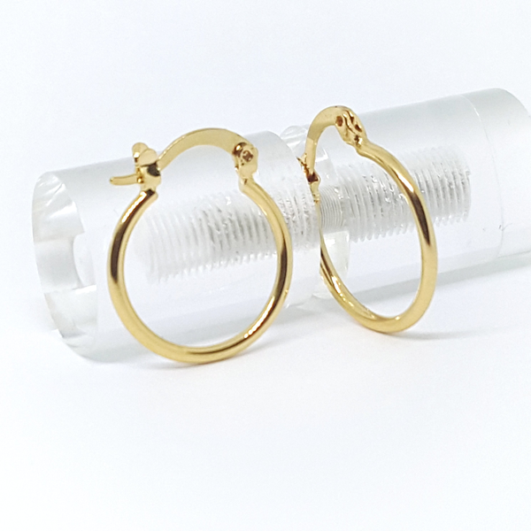 (1-2811-h8) Gold Overlay Classic Hoop Earrings, 20mm.