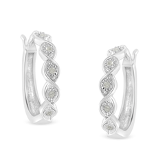 Sterling Silver 0.1ct TDW Rose-cut Diamond Hoop Earring (I-J,I3-Promo)