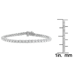 14K White Gold 3 CTTW Round Cut Diamond Tennis Bracelet (G-H, I1-I2)