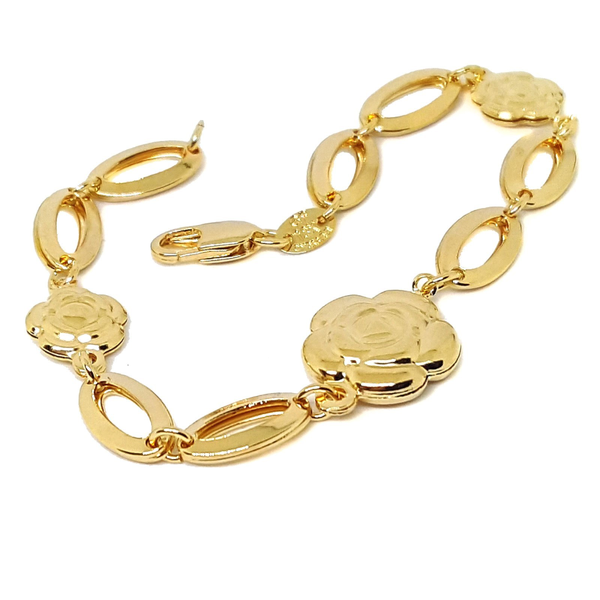 (1-0508-h5) Gold Filled Rose Bracelet, 7-1/2".