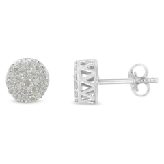 10K White Gold 0.5ct TDW Diamond Cluster Stud Earrings (I-J, I2-I3)