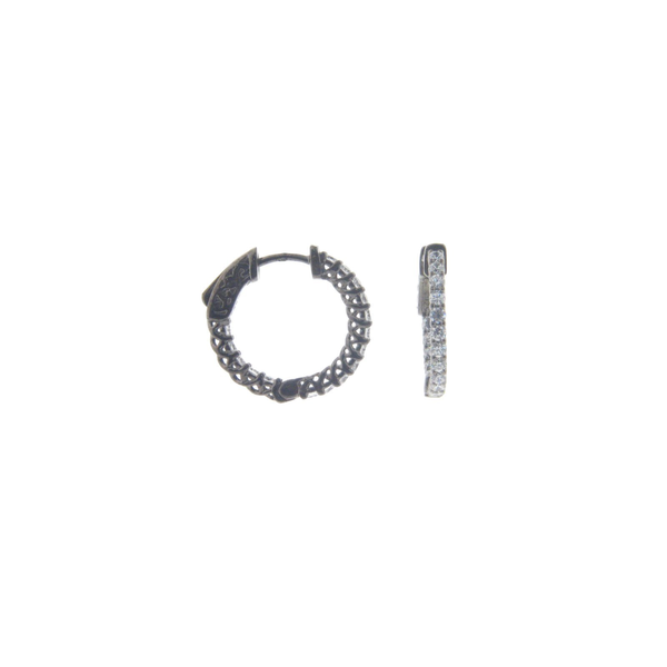 Small Gunmetal Inside Out Hoop Earrings