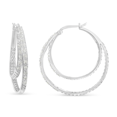 Sterling-Silver 1/2ct TDW Diamond Hoop Earrings (I-J, I3-Promo)