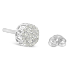 10K White Gold 0.5ct TDW Diamond Cluster Stud Earrings (I-J, I2-I3)