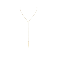 V Necklace Bar Lariat in 18k Gold Plated Silver, Length: 20"+2"