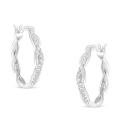 Sterling-Silver 1/4ct TDW Rose-cut Diamond Twisted Hoop Earring (I-J, I3-Promo)