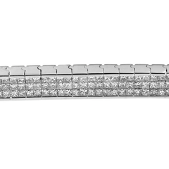14K White Gold 2 1/8 CTTW Princess Cut Diamond Banded Bracelet (H-I, SI1-SI2)
