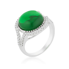 Green Halo Cocktail Ring
