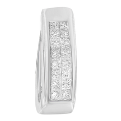 14k White Gold 1 1/10ct TDW Princess-cut Diamond Hoop Earrings (H-I,SI2-I1)