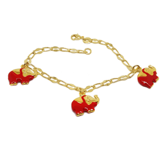 (1-0560-h7) Gold Overlay Elephants Bracelet, 7-1/2".