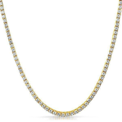 .925 Sterling Silver 2.25MM CZ Tennis Chain Gold