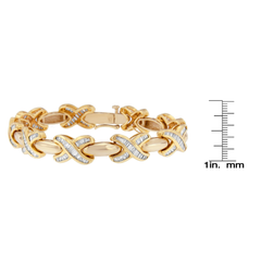 14K Yellow Diamond 3 3/4ct. TDW Baguette-cut Diamond Fashion Bracelet (G-H,VS2-SI1)