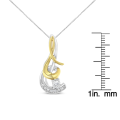Espiara 10K Two-Tone Gold 1/10 CTTW Diamond Spiral Pendant Necklace (J-K, I2-I3)