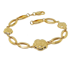 (1-0508-h5) Gold Filled Rose Bracelet, 7-1/2".