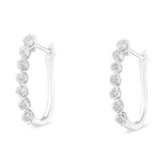 Sterling Silver 1/4ct TDW Rose-cut Diamond Hoop Earring (I-J,I3-Promo)
