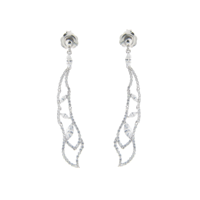 Sterling Silver Bridal Dream Drop Earrings, 2.65"