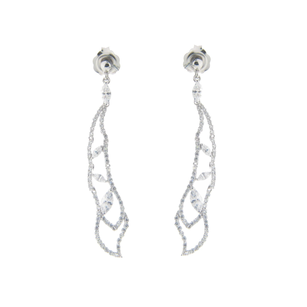 Sterling Silver Bridal Dream Drop Earrings, 2.65"