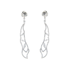 Sterling Silver Bridal Dream Drop Earrings, 2.65"