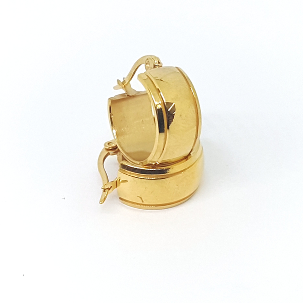 4-2250-h2 Gold Plated over Steel Hoop Earrings, 17mm