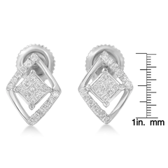 10k White Gold 1/3ct TDW Composite Multi Diamond Stud Earrings (I-J, I1-I2)