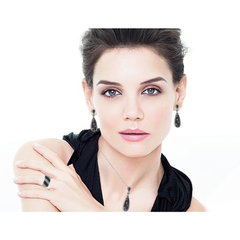 Elegant chocolate chip and white cubic zirconia drop earrings