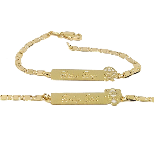 (1-0972-h5) Gold Filled Baby boy & Girl ID Bracelets, 6".