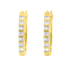 10K Yellow Gold 0.25 CTTW Diamond Hoop Earrings (I-J, I2-I3)