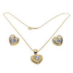 (1-6272-h8) Gold Filled CZ Heart Set.