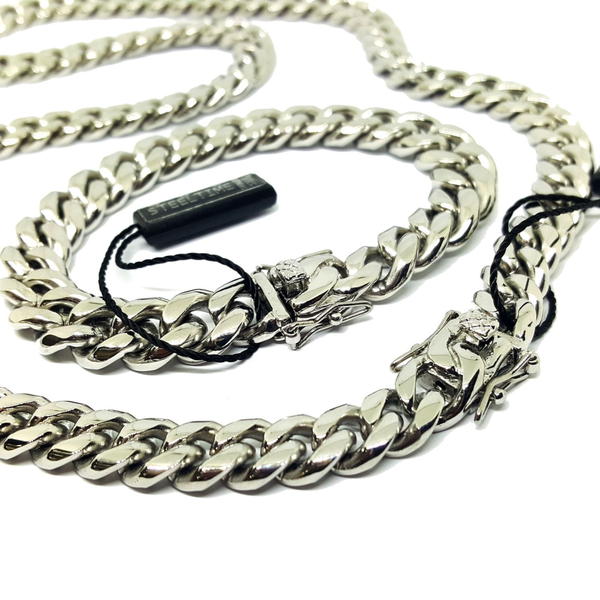 (4-60xx-2-h4) Stainless Steel Cuban Link with Superior Lock.