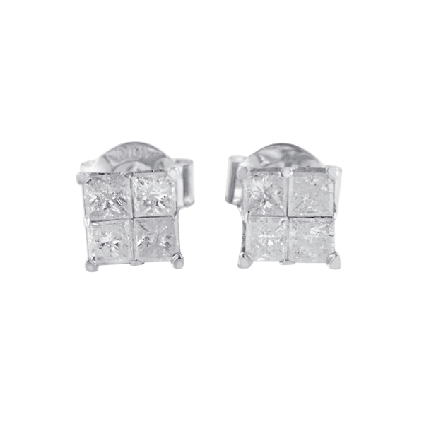 10K White Gold 0.60ct TDW Diamond Stud Earrings (I-J,I2-I3)