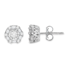 10K White Gold 1/2ct TDW Diamond Stud Earring (I-J, I3)